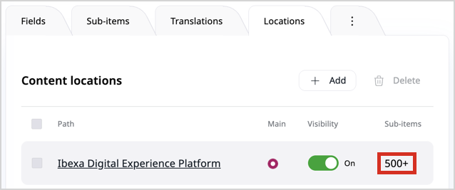 Example of subtree count with exceeded limit Example of subtree count with exceeded limit