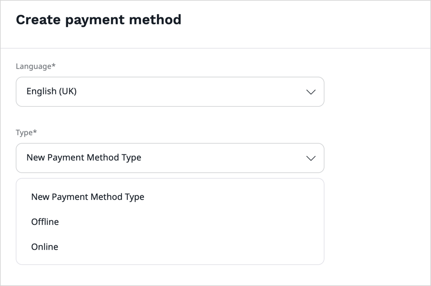 New payment method type New payment method type