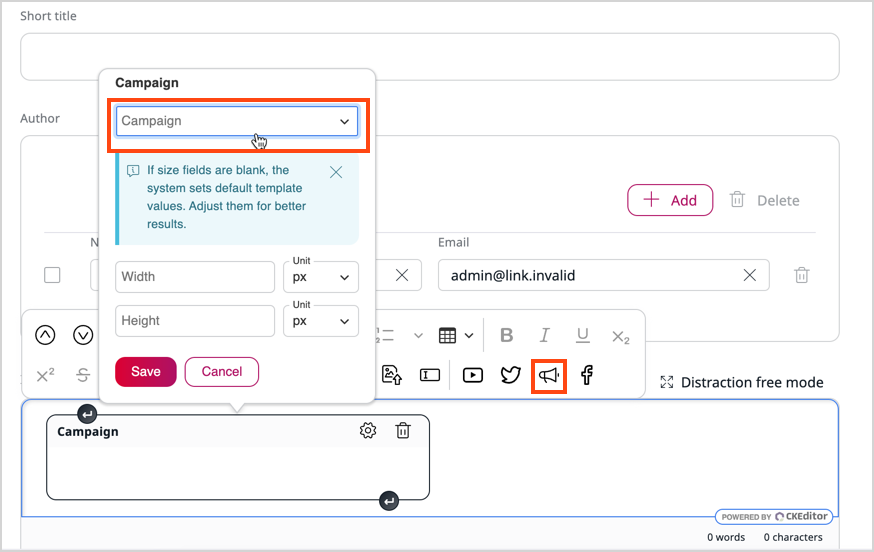 Campaign custom tag Campaign custom tag
